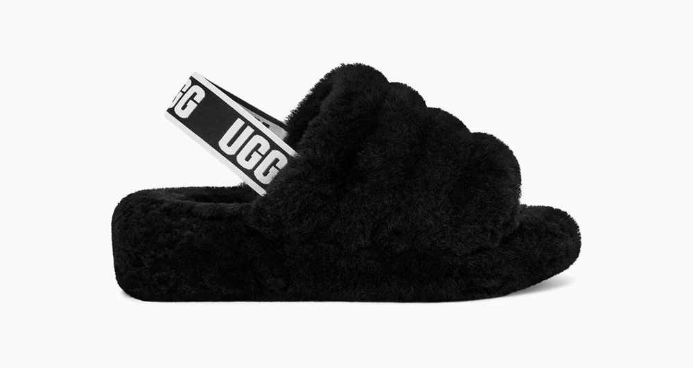 Ugg Fluff Yeah - Womens Slides - Black - NZ (0784ETVJR)